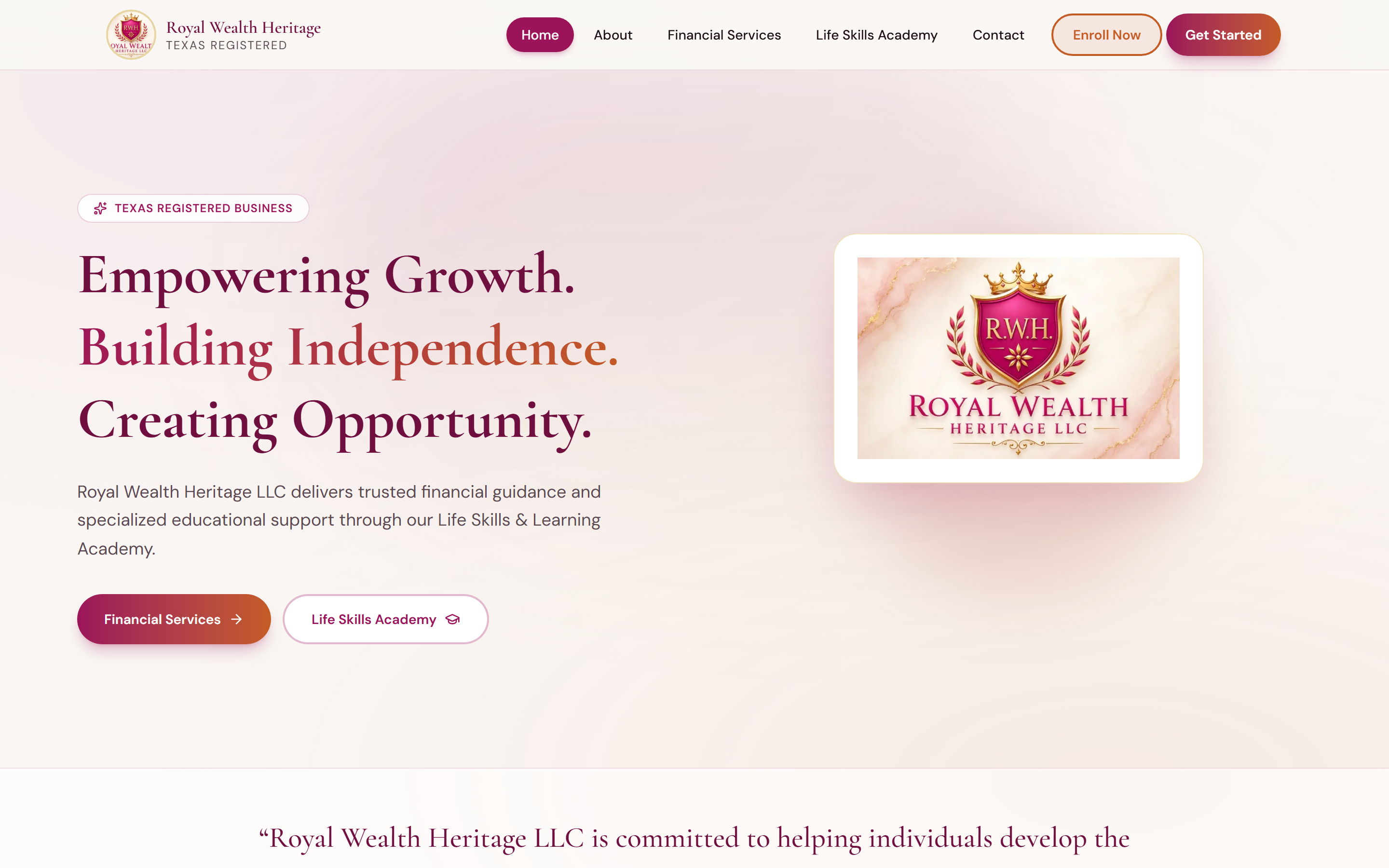 Royal Wealth Heritage LLC business website
